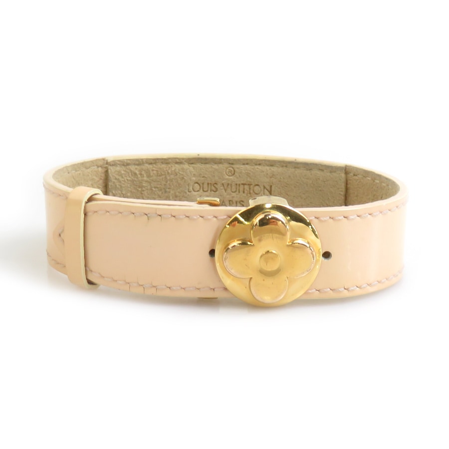 ルイ ヴィトン LOUIS VUITTON ブレスレット グッドラック モノグラムヴェルニ/メタル ベージュ/ゴールド レディース e61720a