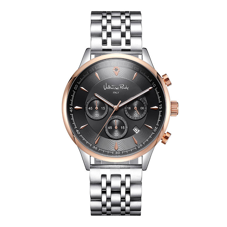 カジュアル腕時計 Valentino rudyVR6564B-BKWT mens diamond metal watch