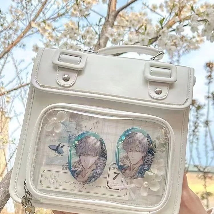 ひし形格子 推しグッズ 痛バ JKバッグ リュック ショルダーバッグ ぬいぐるみ入り 推しごと12 推し活 【1つ買うと10個無料】痛バッグ 3way 缶バッジ入れ