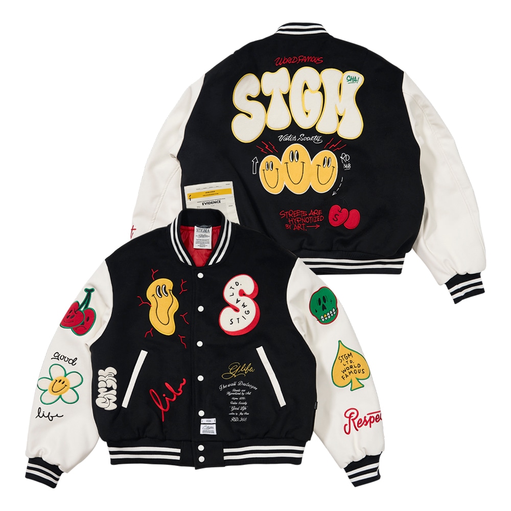STGM OVERSIZED VARSITY JACKET BLACK