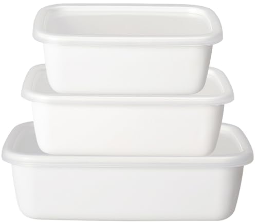 野田琺瑯(Nodahoro) 保存容器 ホーロー 耐熱 角型 レクタングル 深型 S M L サイズ