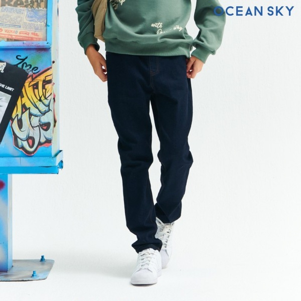オーシャンスカイ男の子スリムバギーデニムパンツ-CEJB2303B04