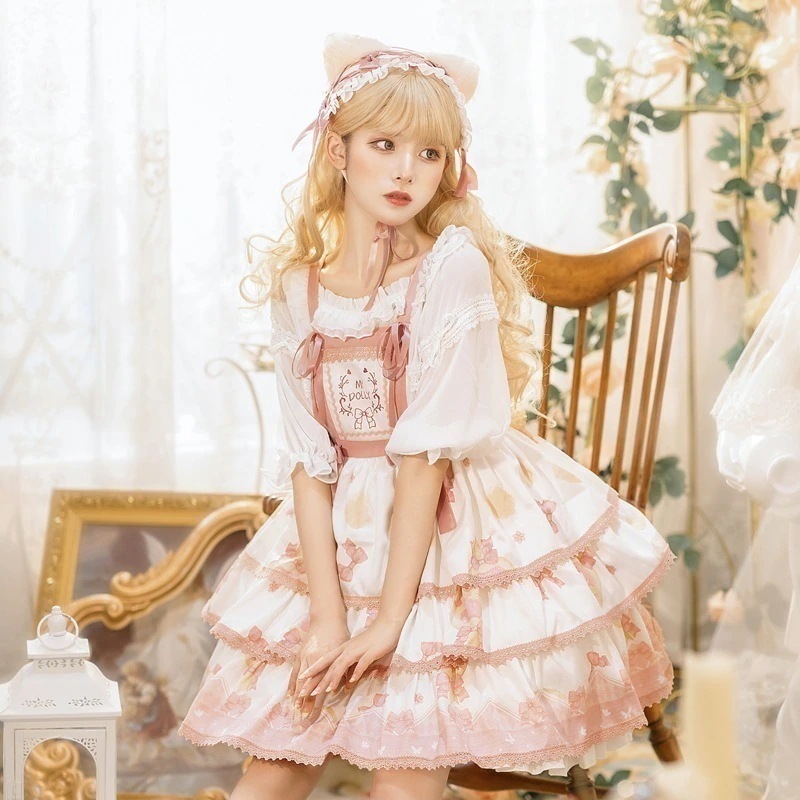 正規品lolitaスカート韓国正規版白雪姫op日常lolitaコスプレ軽loスカートオールインワン