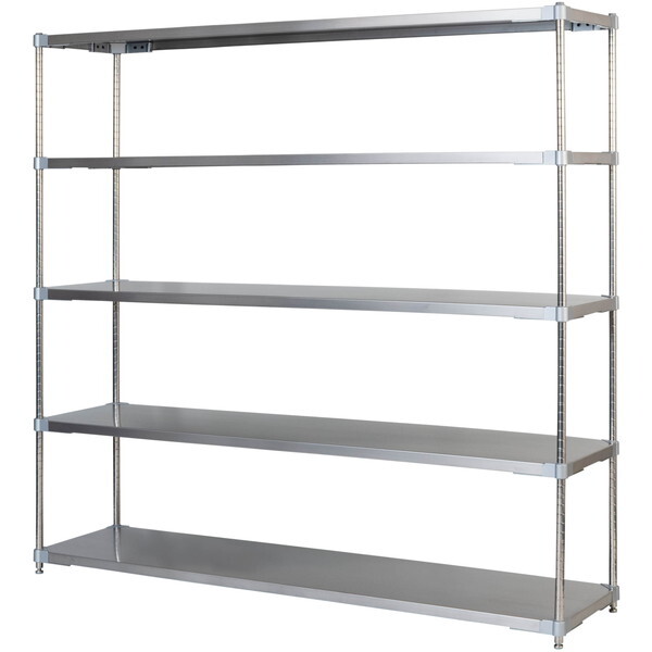 アイ・エル・シー GSS5-46180 燕三条製 PROFACE SUS304ステンレスソリッドシェルフ5段 460×1800×1800 SUS304ステンレスポール メーカー直送