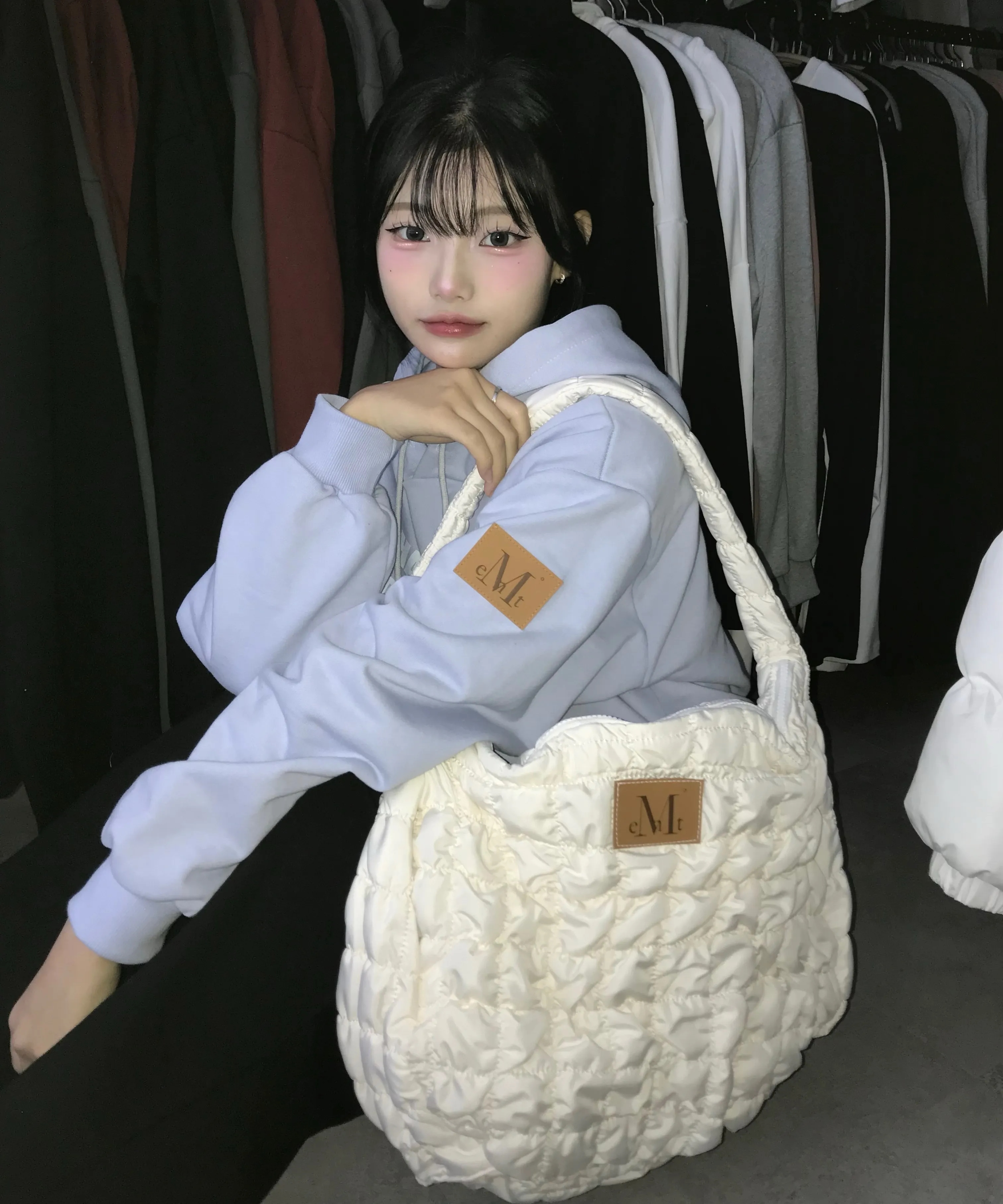 2025 新商品 キミニ キルティング ショルダーバッグ (男女共用) 韓国の人気ファッションブランド