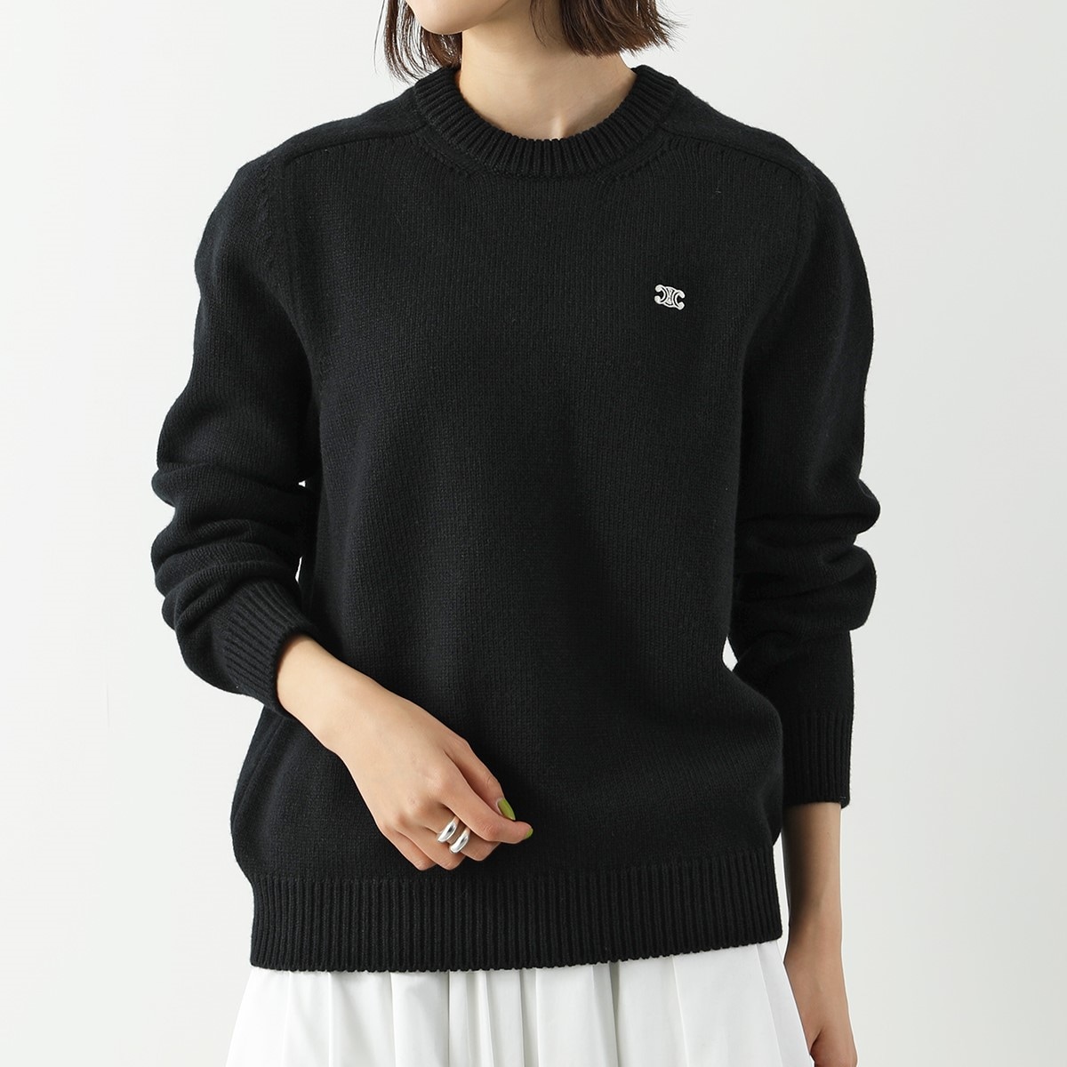 CELINE セリーヌ ニット PULL COL ROND BOXY TRIOMPHE 2AC85048T.38NO 2AC85048T.03SD レディース ウール カシミヤ セーター トリオンフ刺