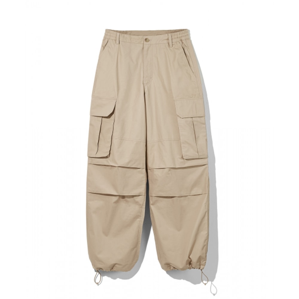 CODEGRAPHY コットン ワイド パラシュート カーゴパンツ_ライトベージュ
