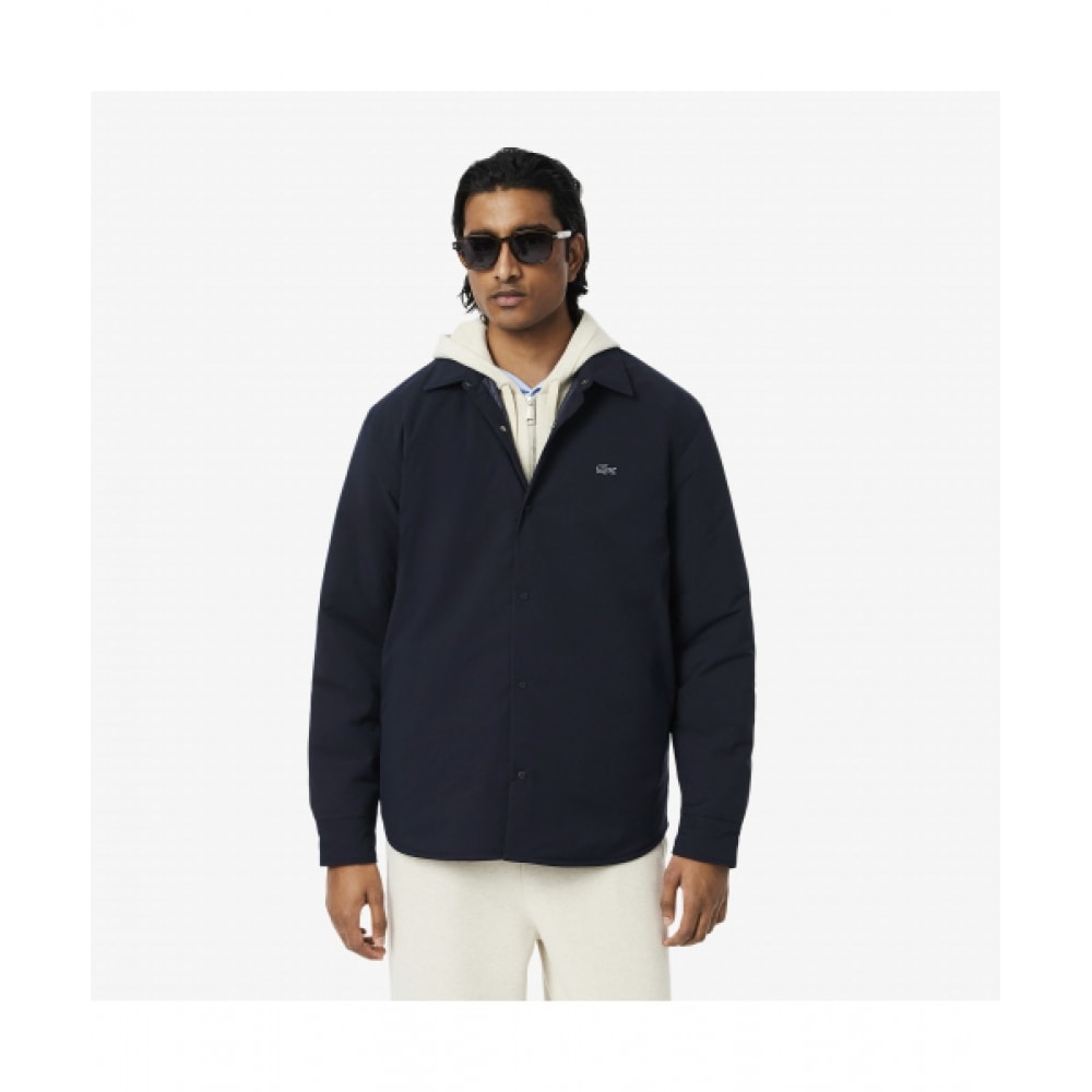 LACOSTE メンズオーバーフィット隠しボタンパッド入りジャケット [ダークネイビー]