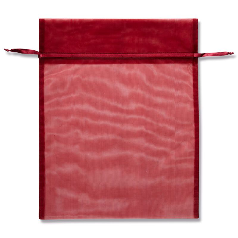 （まとめ買い）シモジマ HEIKO 巾着袋 オーガンジーバッグ 平袋タイプ XLL ワイン（WN） 10枚 幅280x高350mm ラッピング用品 008705089 [x3セット]