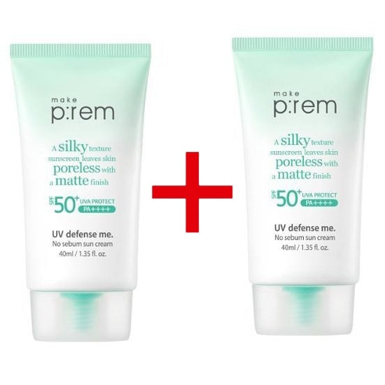 [ひよん pick] UV ディフェンス ミー ノーセバム サンクリーム 40ml X 2個　韓国 UVケア/あぶらとり/すべすべ毛穴カバー 皮脂コントロール 色ムラ凹凸カバー ベタつきZERO