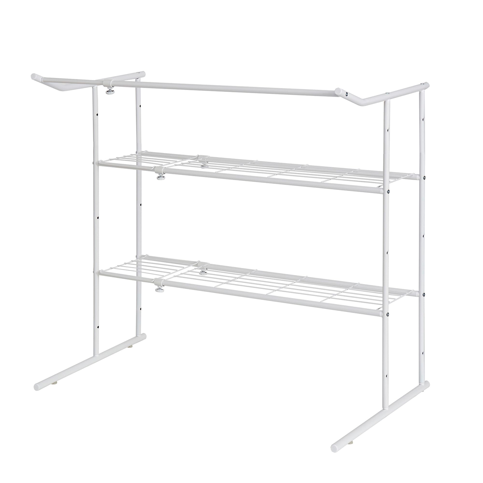 HEIAN SHINDO 押入れ収納棚 ハンガーパイプ付 横伸縮 ホワイト 幅76~105cm 高90cm 奥行56cm OHW-40 平安伸銅工業