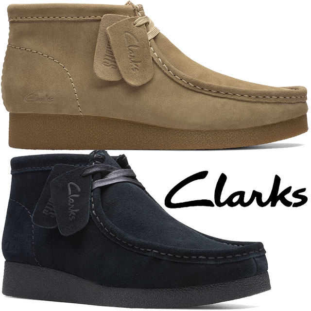 クラークス レディース モカシン ブーツ ワラビー エヴォ ブーツ 本革 ダークタン 26174744 ブラック 26174743 スエード ショート丈 アンクルブーツ Clarks