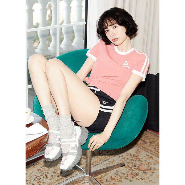 [Xナナ] ユニ ウェーブ サンデー レギュラーフィット リンガー 半袖 Tシャツ POR / QQ223SRS62