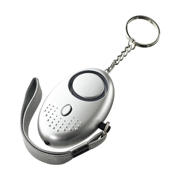 （まとめ） 明晃化成工業大きな音の防犯ブザー（LEDライト付） シルバー KBB96-SV 1個 (×5セット)