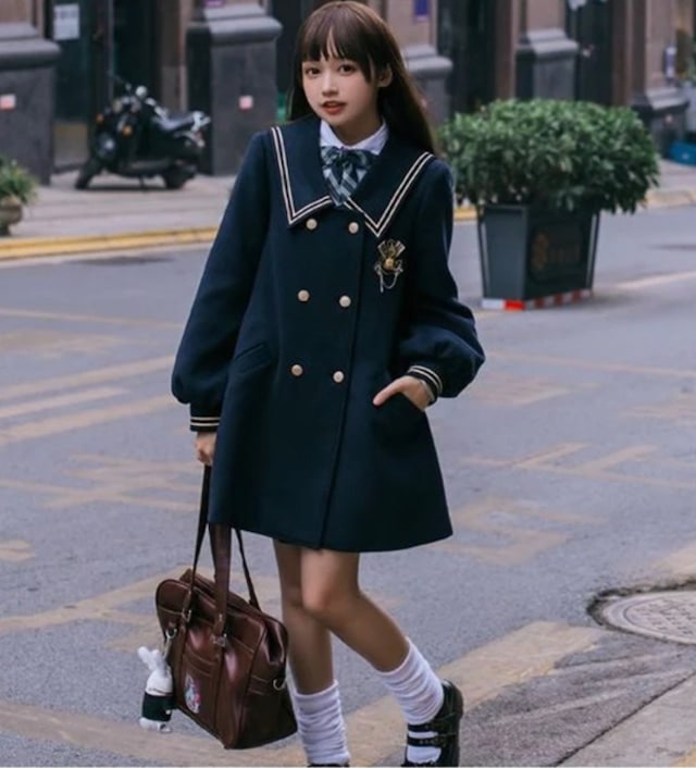 アウター　コート　レディース　原宿　ゆめかわいい　病み可愛い　ロリィタ　ロリータ　サブカルチャー　レトロ　セーラー襟