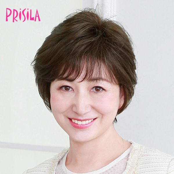 プリシラ ミセスオールウィッグエアリーカールショートA-112耐熱 (送料無料) PRISILA フ