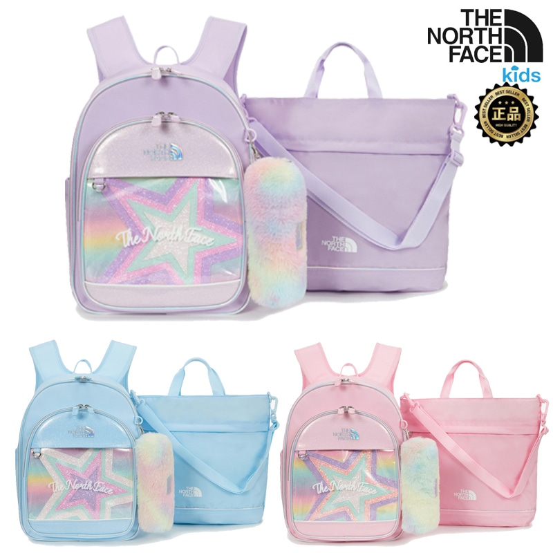 NM2DS01 GS POPPING STAR SCH PACK 25FW バックパック レインボー パステル 星柄 3点セット 入学 新学期 通学 キッズ コーデ提案 パーカー 軽量 収納 学童 冬