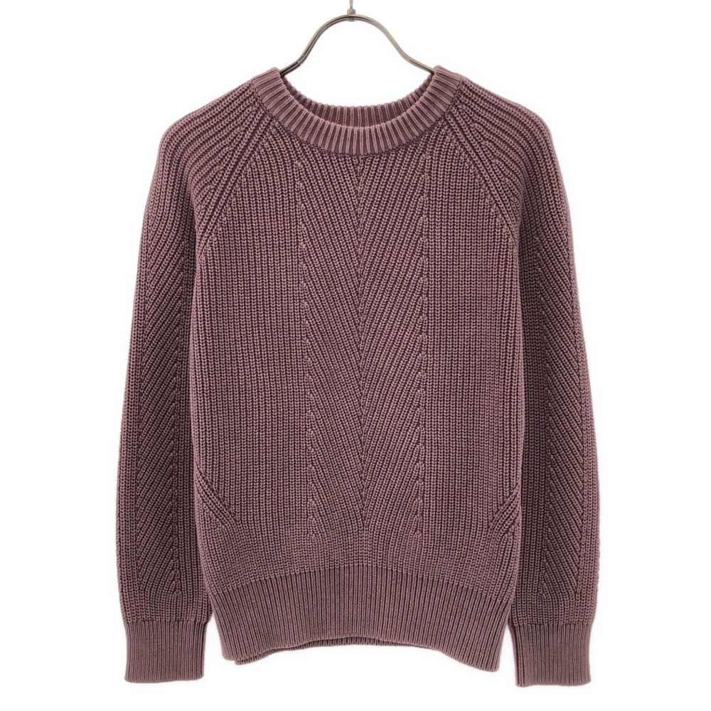 長袖 コットン ニット S スモークピンク系 セーター レディース