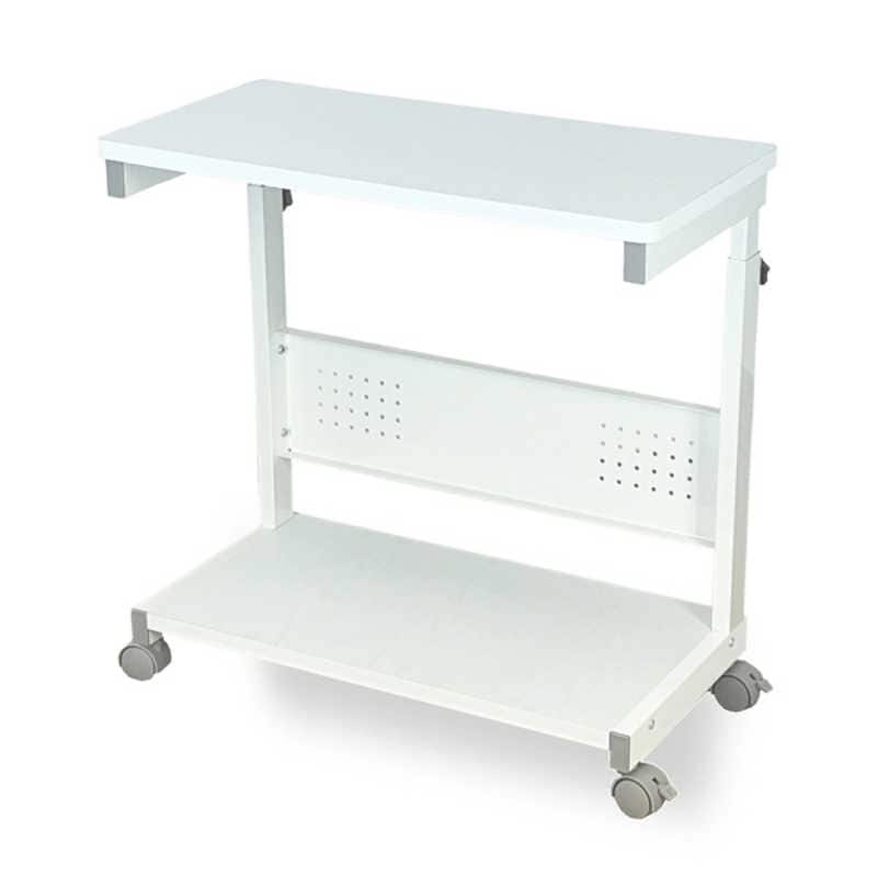 レメックスジャパン　上下昇降パソコンワゴン CPUワゴン L字デスク (上下昇降60～80cm)(W30xD60xH60～80cm)サイドオープンType 白木目 REMEX　PJC-6001-WH