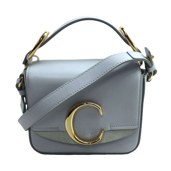 Chloe クロエ シー ミニバッグ ショルダーバッグ ライトブルー CHC19US193A374E7 レディース 中古 美品ショルダーバッグ