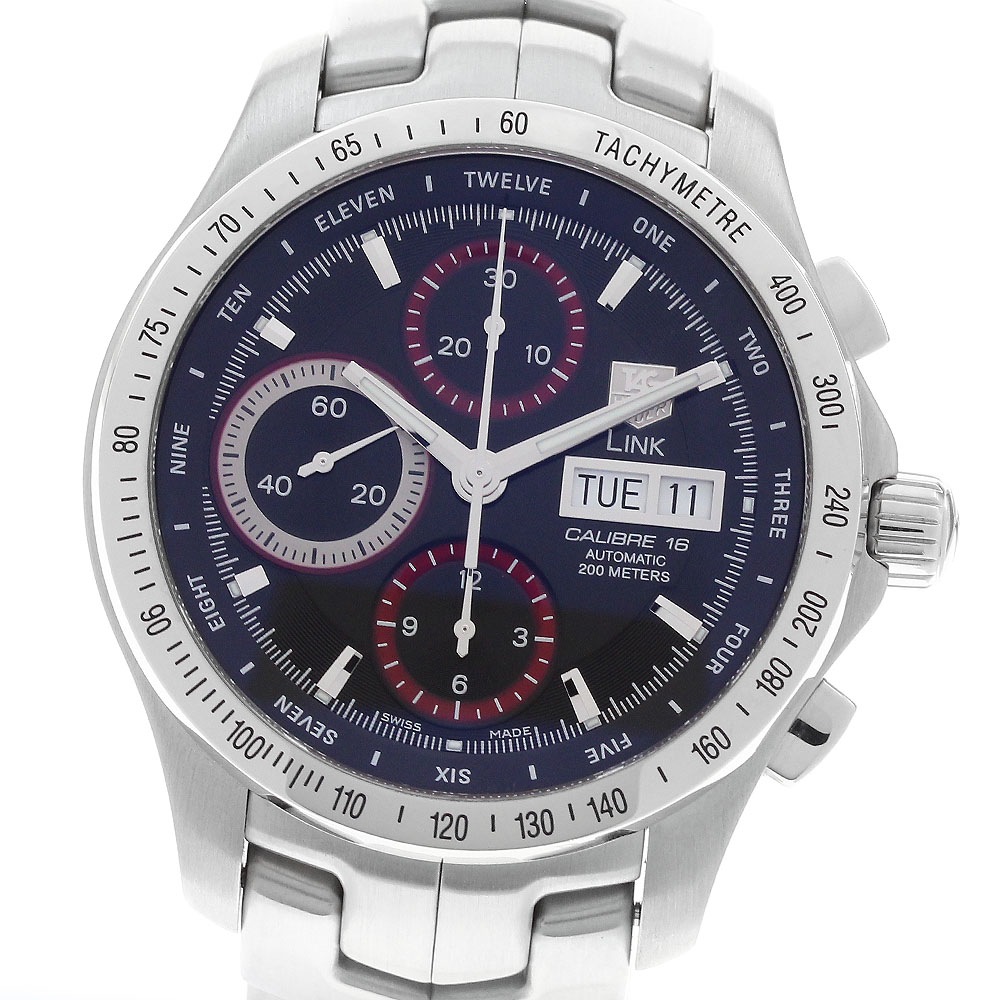 タグホイヤー TAG HEUER CJF211C リンク タイガーウッズモデル デイデイト クロノグラフ 自動巻き メンズ 美品 _964224【中古】