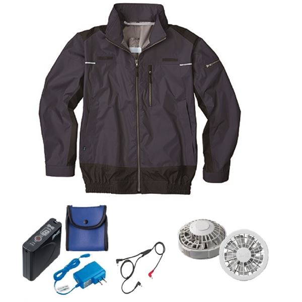 KU92110 空調服 ポリ製 遮熱フルハーネス仕様 FAN2200G/LISUPER1 紺色 M