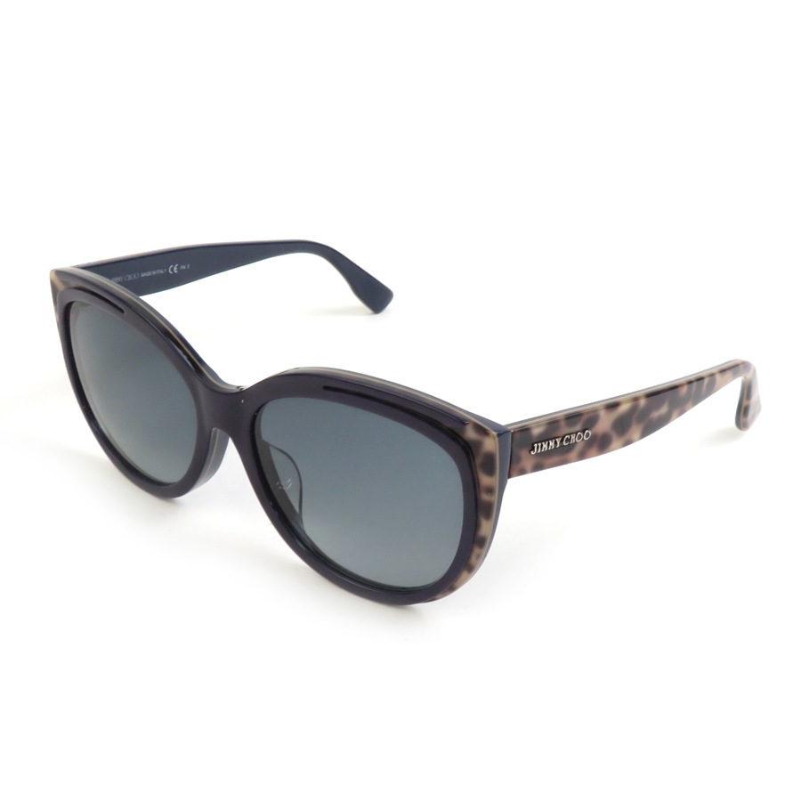 ジミーチュウ JIMMY CHOO サングラス プラスチック ネイビー×ブラウン系 レディース h31348a
