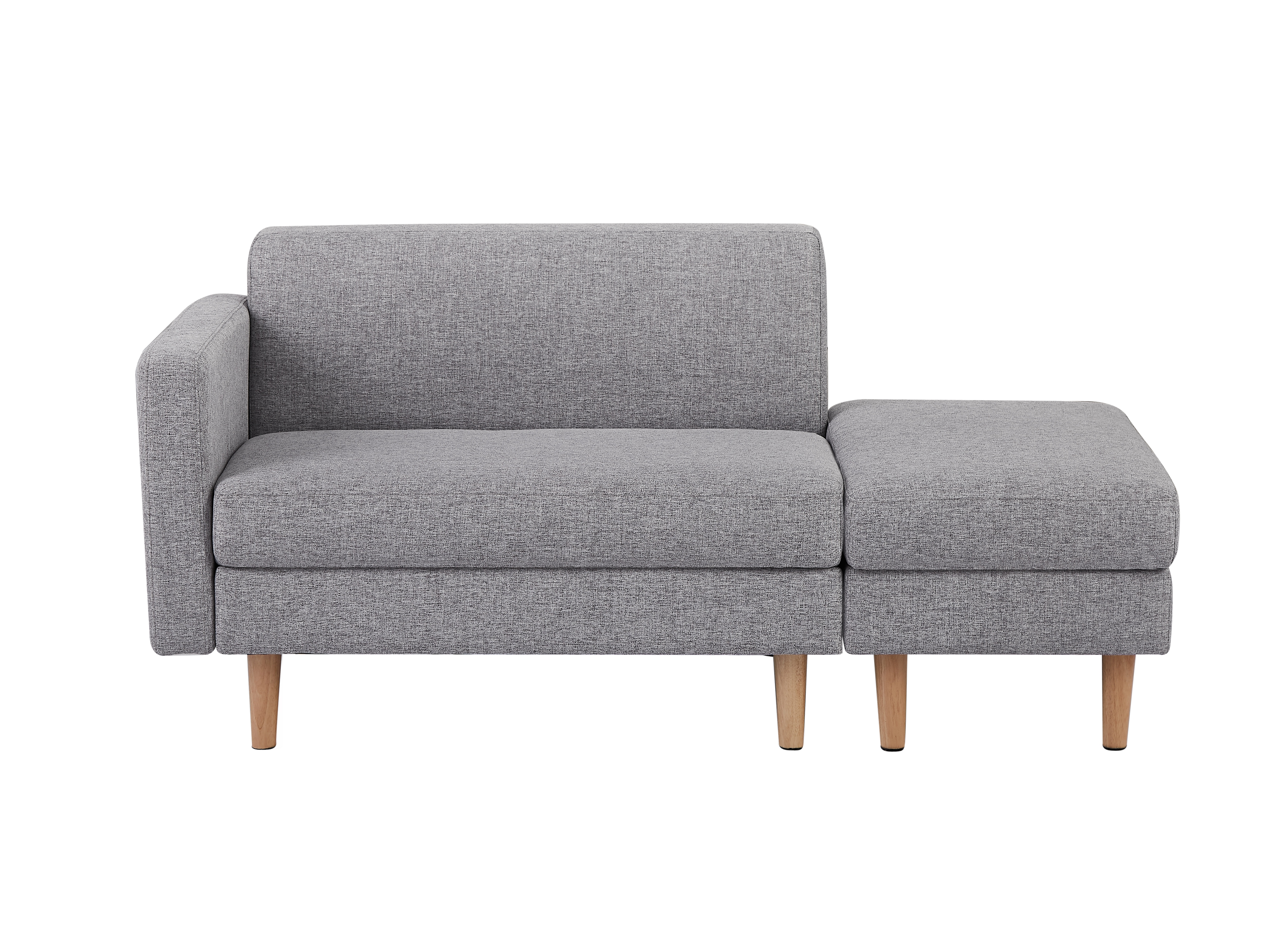 F6One Arm 2 Seater sofa+Ottoman ソファ 2人掛け 収納付き オットマン付き ファブリック 肘掛け 木脚外し可能 ローソファ コンパクト ひとり暮らし カウチソファー L