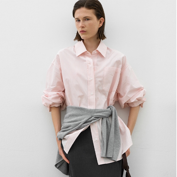 (BL-4383)ESSENTIAL SINGLE STRIPE RELAXED SHIRT