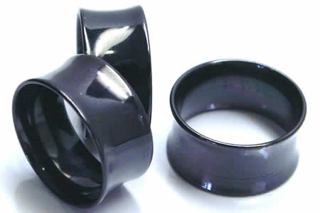 ボディピアス 18mm ブラック ダブルフレアアイレット 18ミリ ステンレス 黒色 コーティング 定番 ラージホール 両側が広い 拡張 男性 女性 人気 シンプル 定番 bk-df18xxxxxx