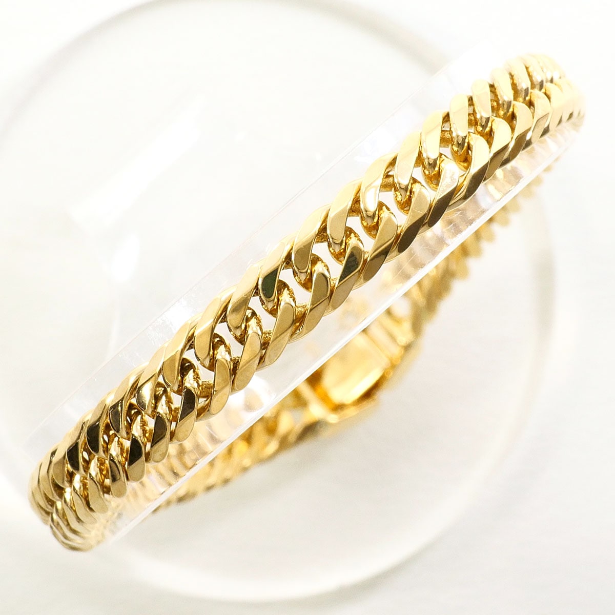 6面 ダブル K18 18金 YG イエローゴールド ブレスレット 喜平 キヘイ 総重量約19.9g 約18cm 中古