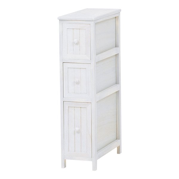 チェスト アンティークホワイト 幅20cm 3段 MCH-5670AW 8,033円