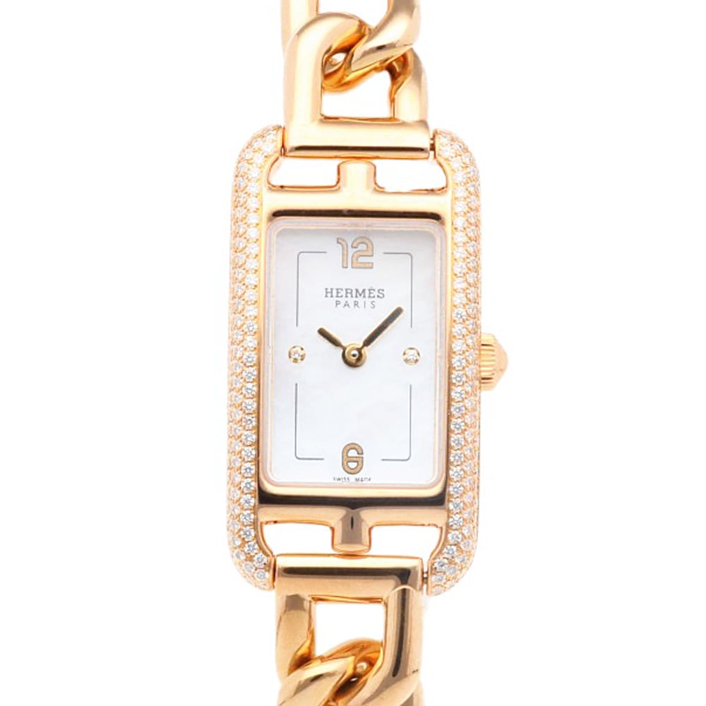エルメス ナンタケット 腕時計 18金 K18ピンクゴールド NA2.171 クオーツ 1年保証 HERMES 中古 美品