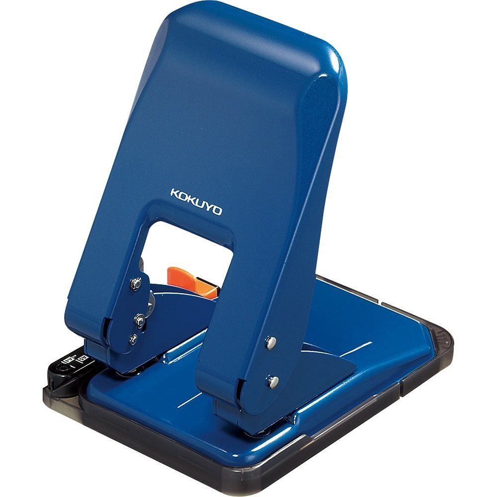 （まとめ買い）2穴パンチ ラクアケ 用紙サイズガイド付 52枚 青 PN-G52B [x3]