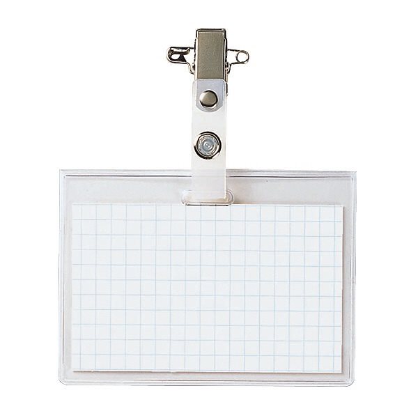 （まとめ買い）タッグ名札 横 カード寸法56x91mm ソフト ナフ-50 [x50]