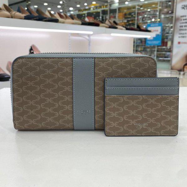 女性チェック柄長財布 ECEFRP883884BLPI HFPI4A GN_GN