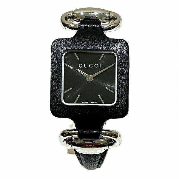 グッチ 130.5 ブラック文字盤 クォーツ 時計 腕時計 レディース 【中古】