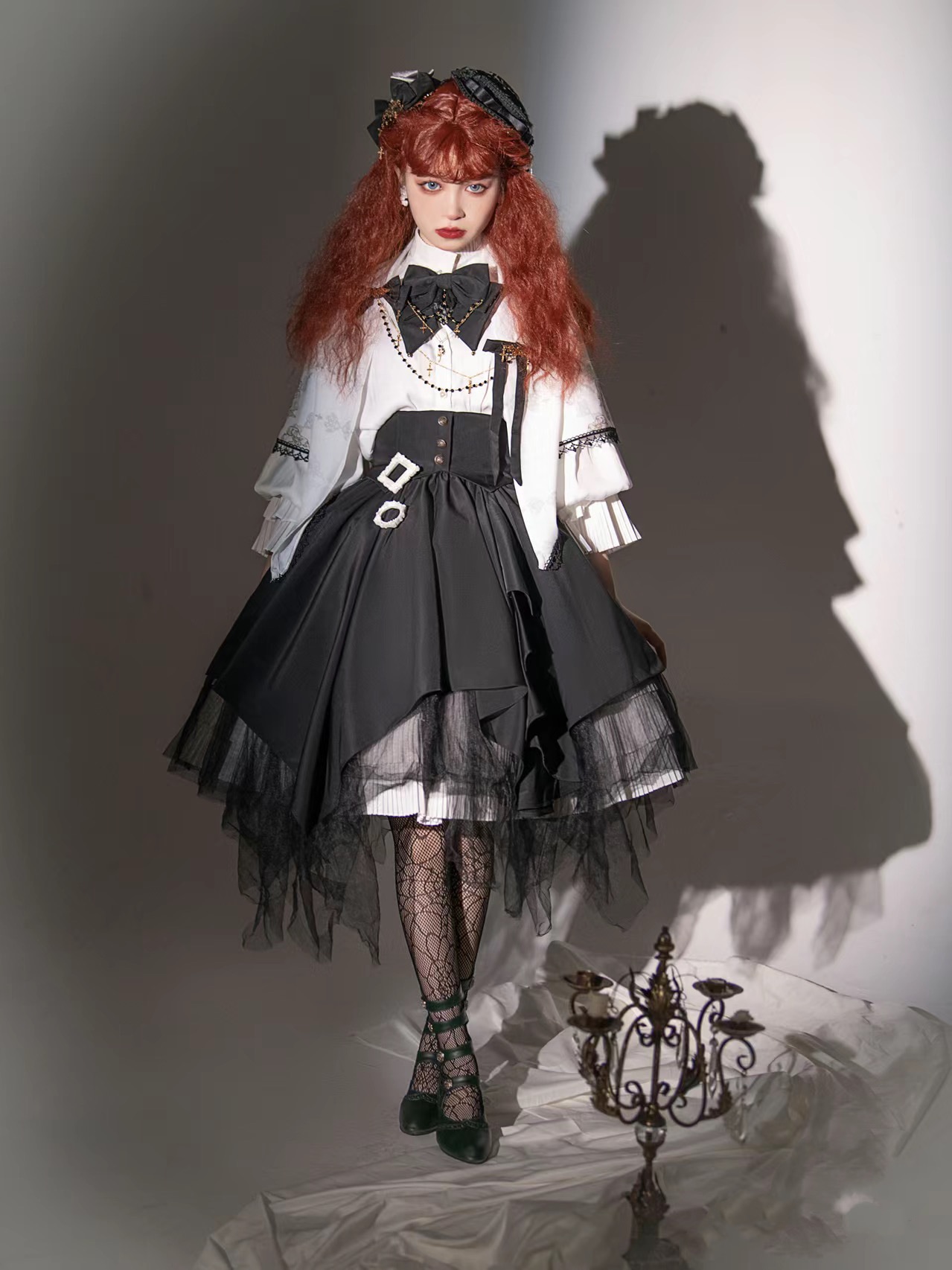 lolita地雷パーカーロリータ ワンピース ゴスロリドレスツーピースドレスロリータハロウィンパーティードレス修道女祈りミッドロング
