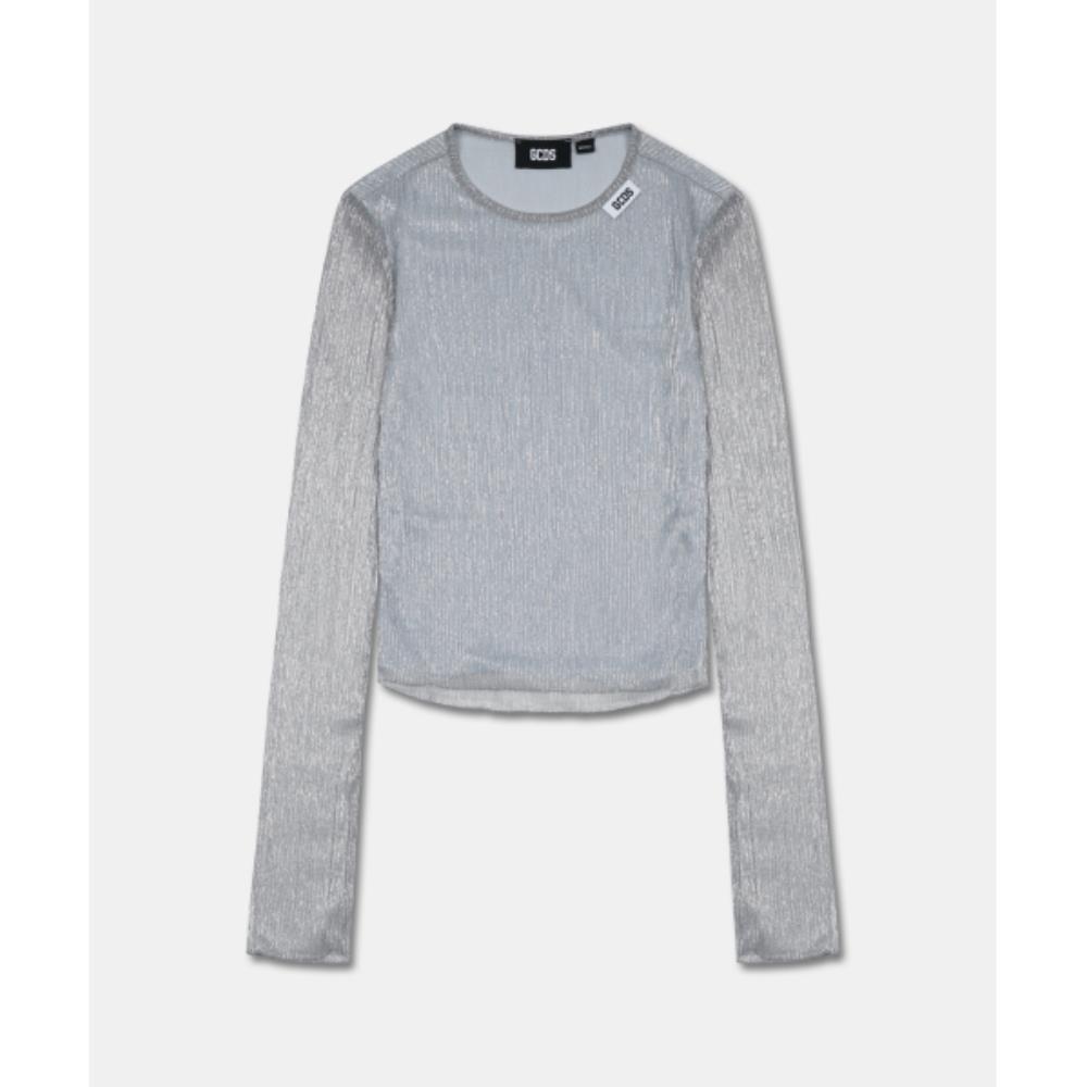 GCDS ROUCHES KNIT LONG SLEEVES TOP DKPAA21040SI