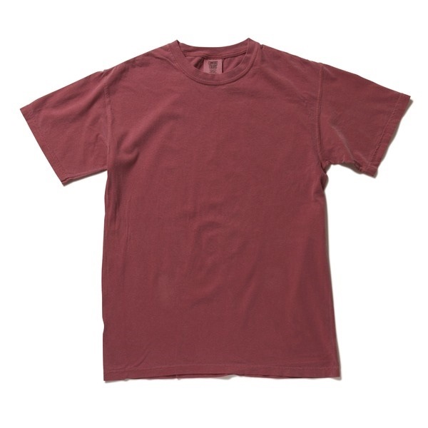 50回ウォツシュ加工ガーメント後染め６．２オンスヘビーウェイトTシャツ クリムゾン S