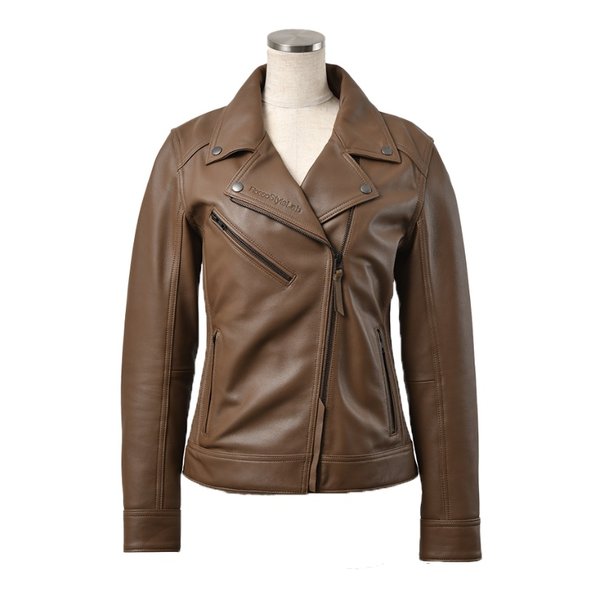 ロッソスタイルラボ ダブルライダースレザージャケット ブラウン L+サイズ ROL-16 ROL-16-BR-L+