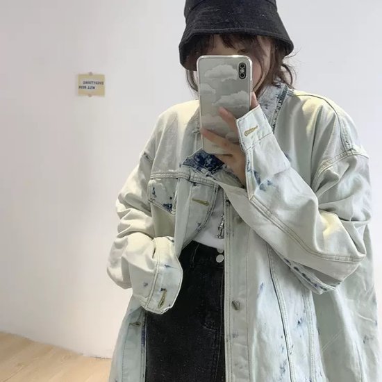 【取寄：納期2週間】デニムジャケット レディース 長袖 Gジャン 大きいサイズ ゆったりサイズ 春 秋 韓国風 5,933円