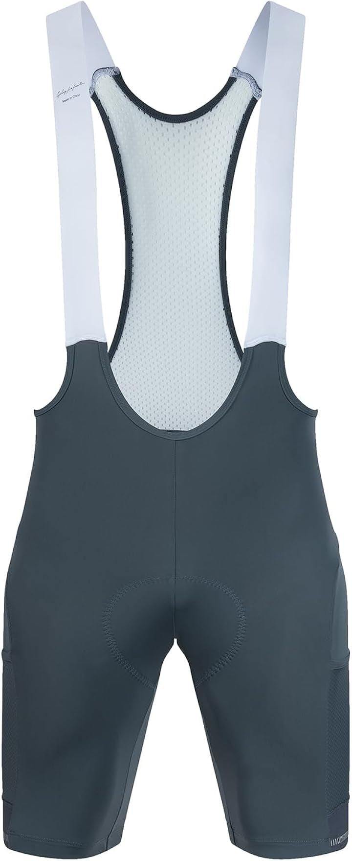 メンズ ビブショーツ サイクルビブパンツ サイクリング ロードバイク 自転車 サイクルウエア 春夏(グレー, 2XL)
