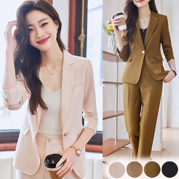 スーツ レディース 大きいサイズ 通勤 事務服 就活 就職活動 面接 仕事着 フォーマル 上下セット 長袖 オフィス ビジネス 事務服 制服 おしゃれ 無地 ブラウン 黒 ベージュ オフホワイト 大き