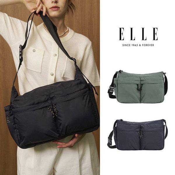 トラベル軽量ツーポケットナイロンクロスバッグ