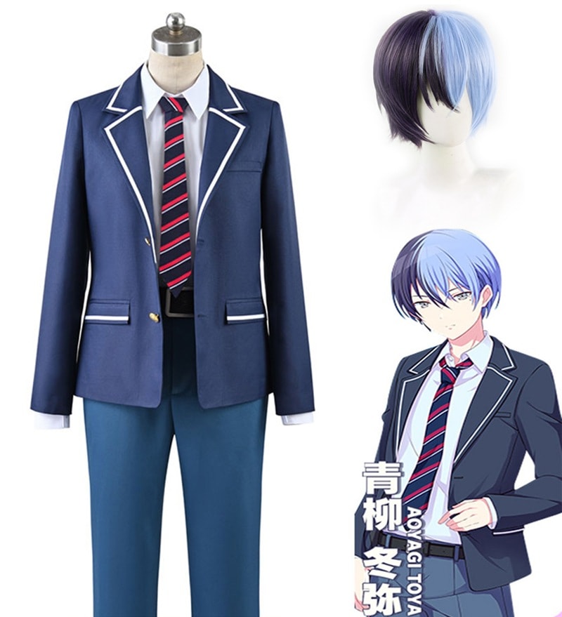 プロジェクトセカイ カラフルステージ 青柳冬弥 コスプレ衣装 神山高校制服 風 ウィッグ追加可