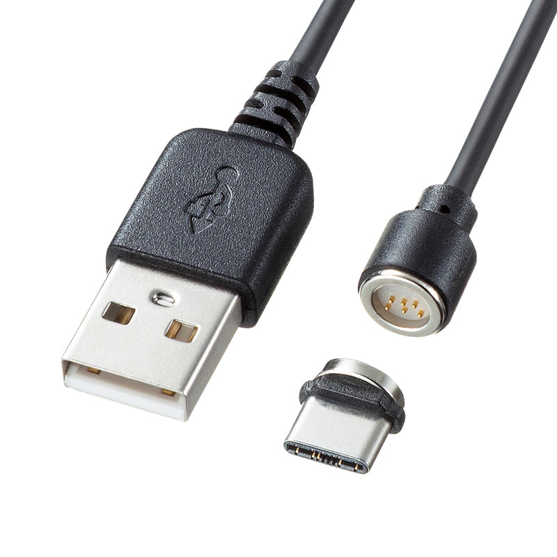 （まとめ買い）Magnet脱着式USB Type-Cケーブル データ&充電 1m KU-MGDCA1 [x3]