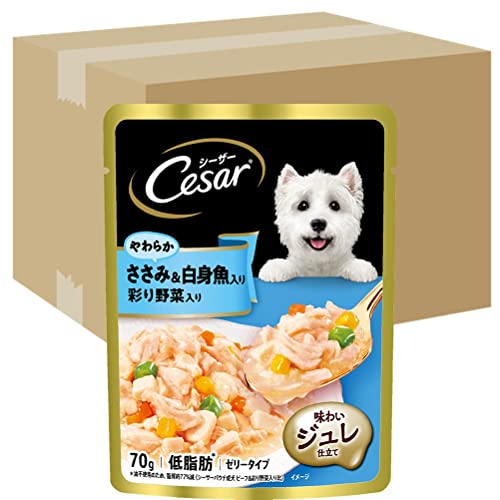 シーザー ドッグフード パウチ ささみ&白身魚入り 野菜入り 成犬用 70g×160袋 (ケース販売)