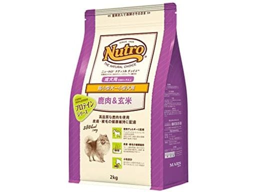 Nutro ナチュラルチョイス 超小型犬~小型犬用 成犬用 生後8ヶ月以上 鹿肉& 玄米 2kg ドライフード 小粒 総合栄養食 ドッグフード 犬 自然素材 香料・着色料 無添加 食物アレルギーに配慮