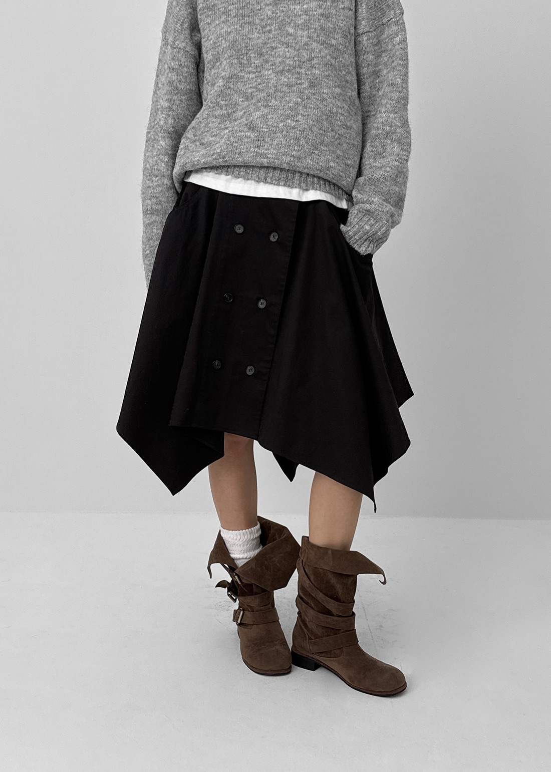 [MADE] Bushダブルスナップミディスカート